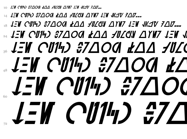 Aurebesh Cantina font waterfall